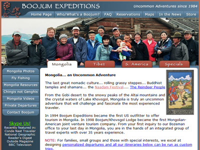 Example of homepage