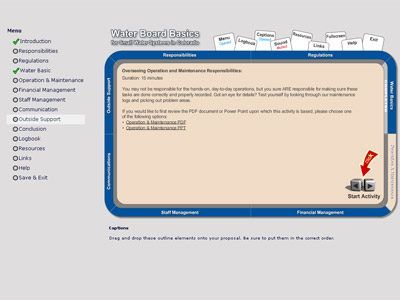 Example of the UI and navigation
