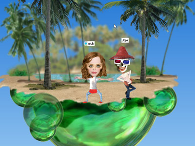Two avatars dancing