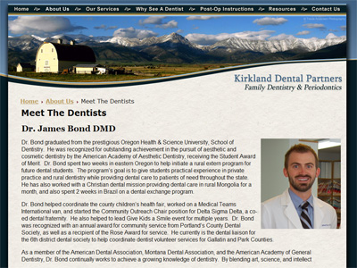 Example of homepage